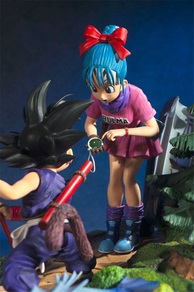 Kleine Sammlerfigur von Bulma und Goku