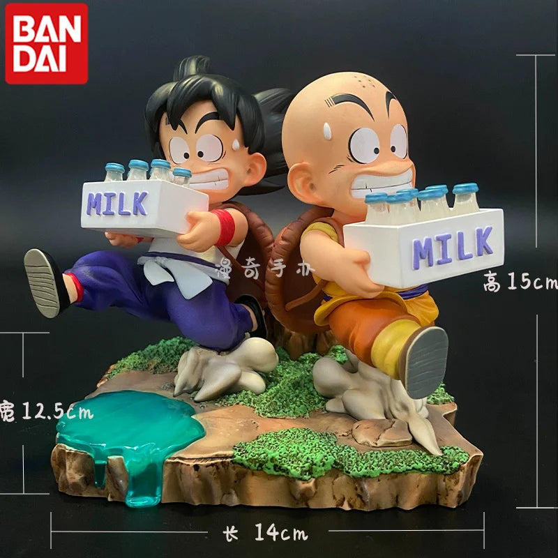 Figurine Sangoku et Krillin livraison lait 15cm