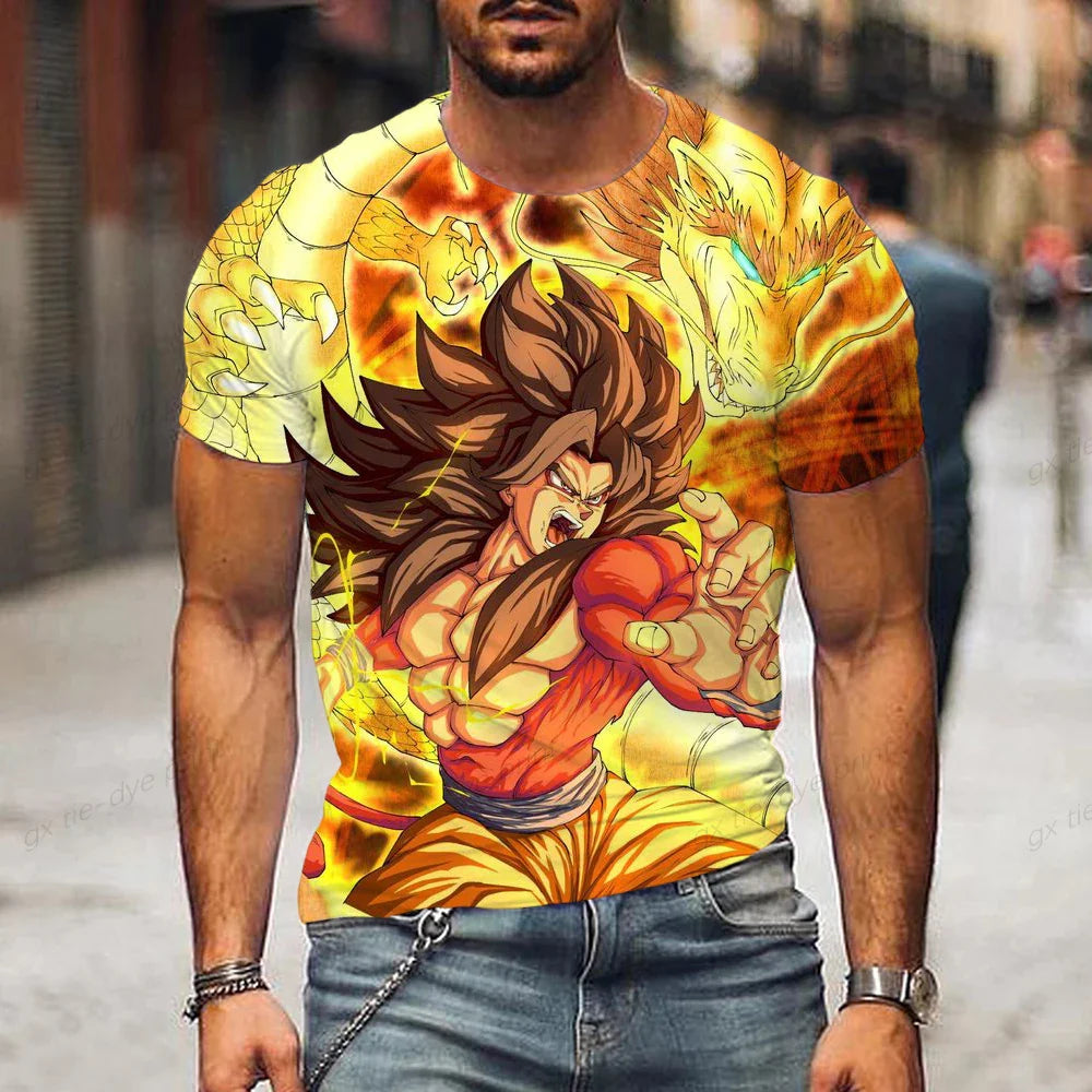 Dragon Ball Goku Saiyajin 4 x Shenron T-Shirt