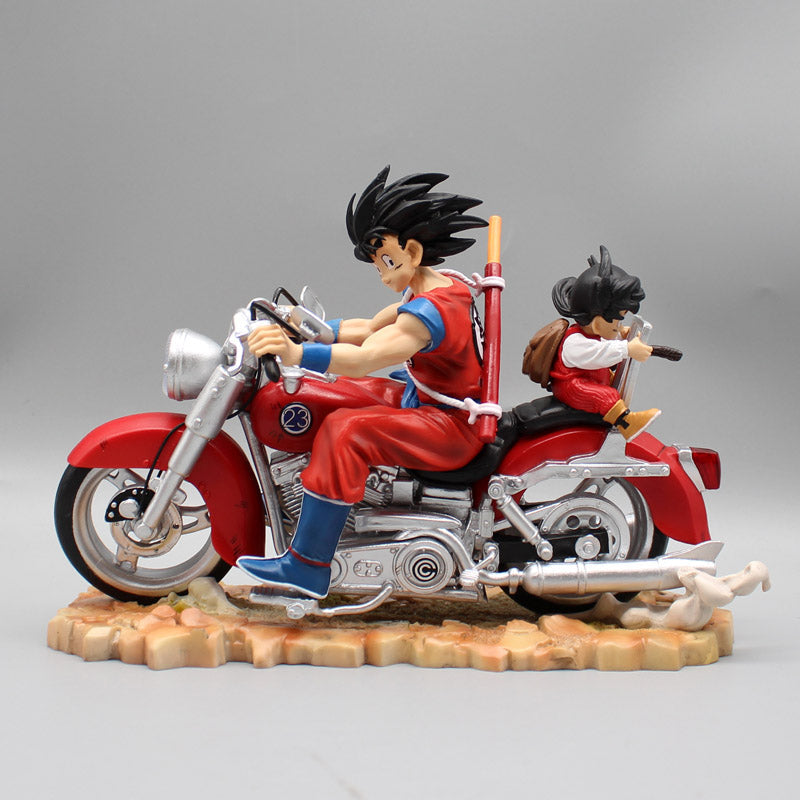 Figurine DBZ Sangoku et Gohan en moto