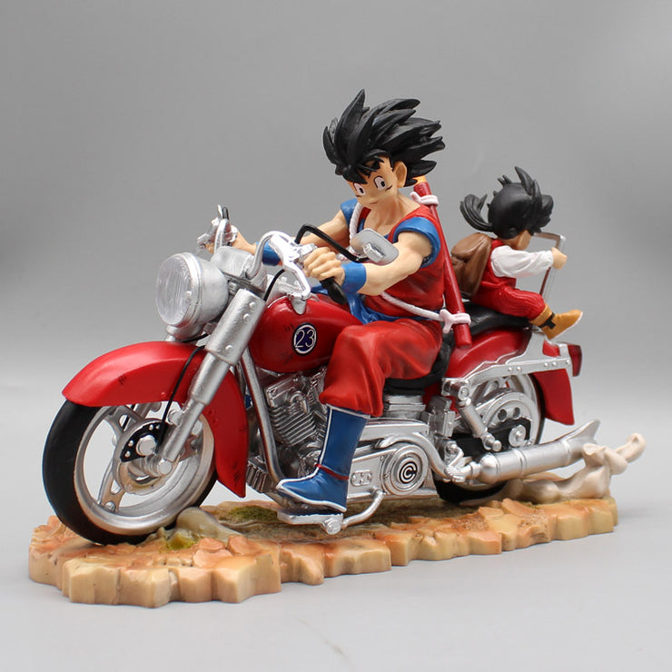 Figurine DBZ Sangoku et Gohan en moto