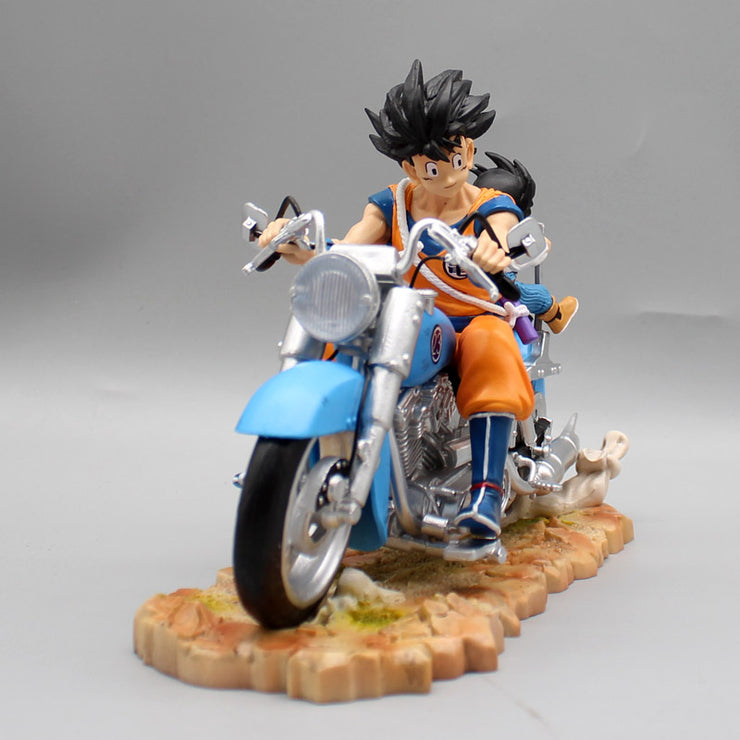 Figurine DBZ Sangoku et Gohan en moto