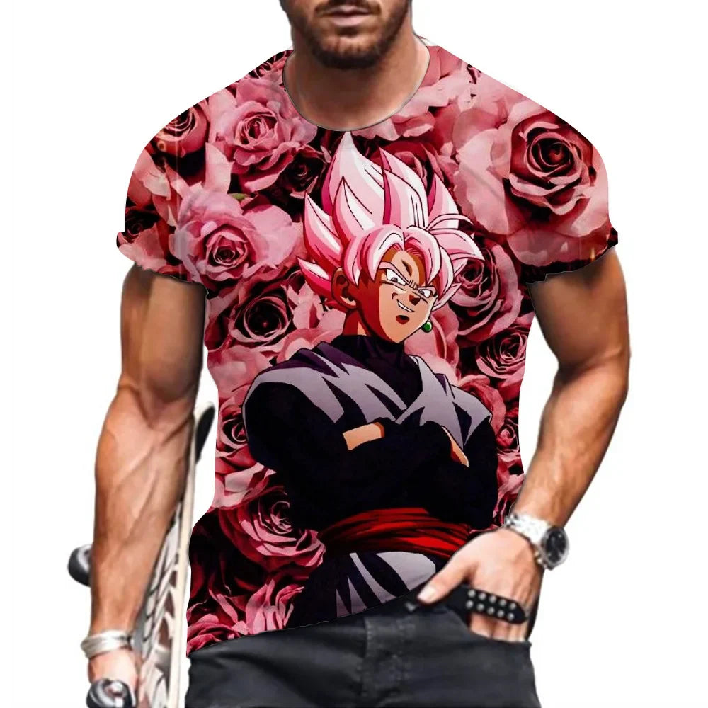 Camiseta Dragon Ball Goku Rosas Rosas