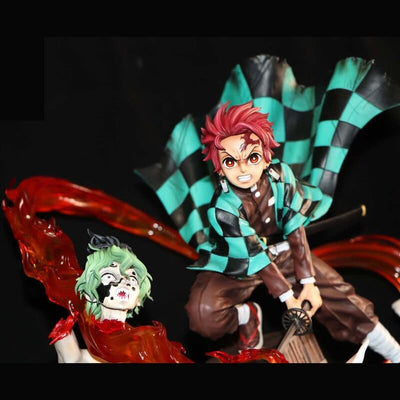 Figurine Collector en Resine Tanjiro vs Gyutaro