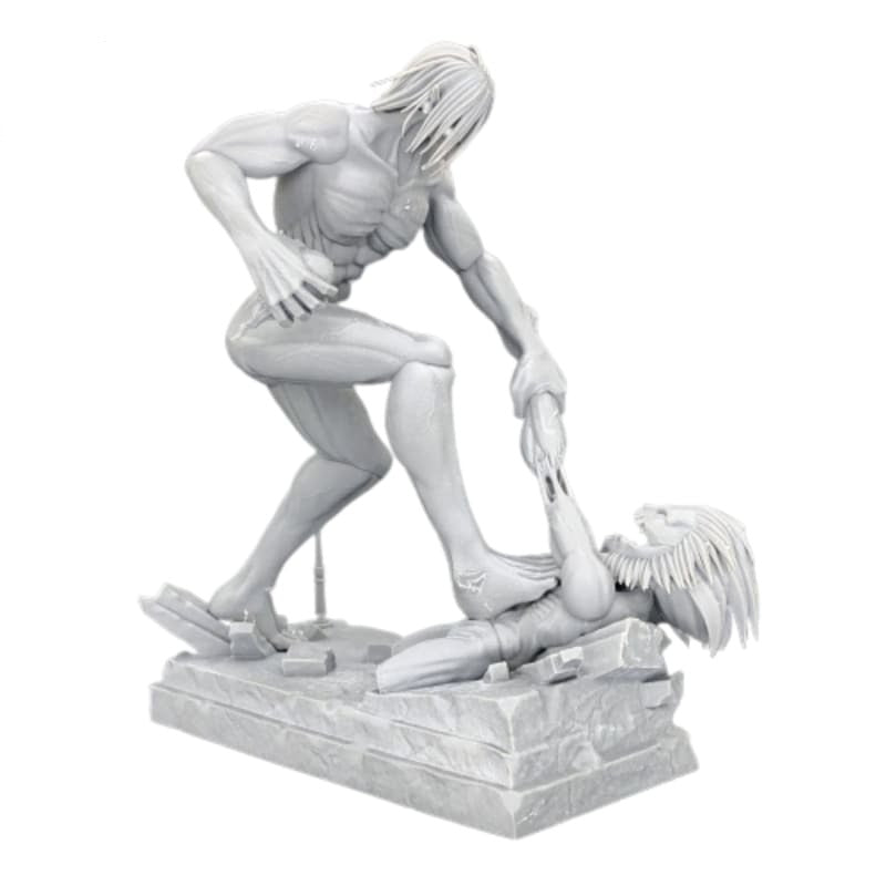 Figurine en résine du Titan Assaillant vs Titan Mâchoire - Attaque des Titans™