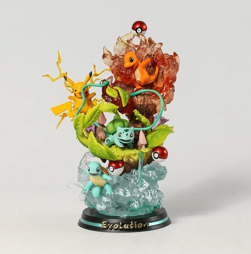 Figura Pokémon: Pikachu, Charmander, Bulbasaur y Squirtle