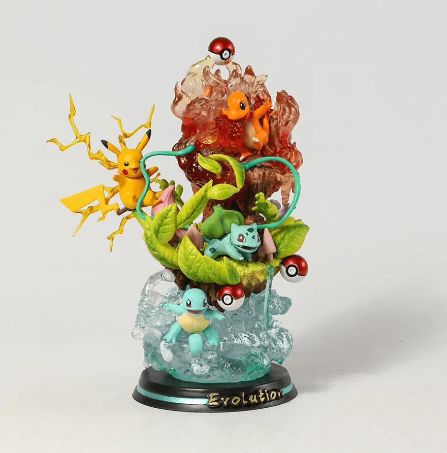 Figura Pokémon: Pikachu, Charmander, Bulbasaur y Squirtle