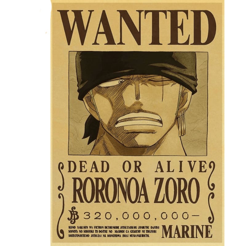 Poster Wanted Roronoa Zoro - One Piece™