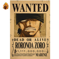 Poster Wanted Wanted Roronoa Zoro Post Wano — One Piece