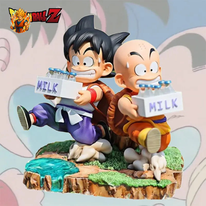 Figurine Sangoku et Krillin livraison lait 15cm