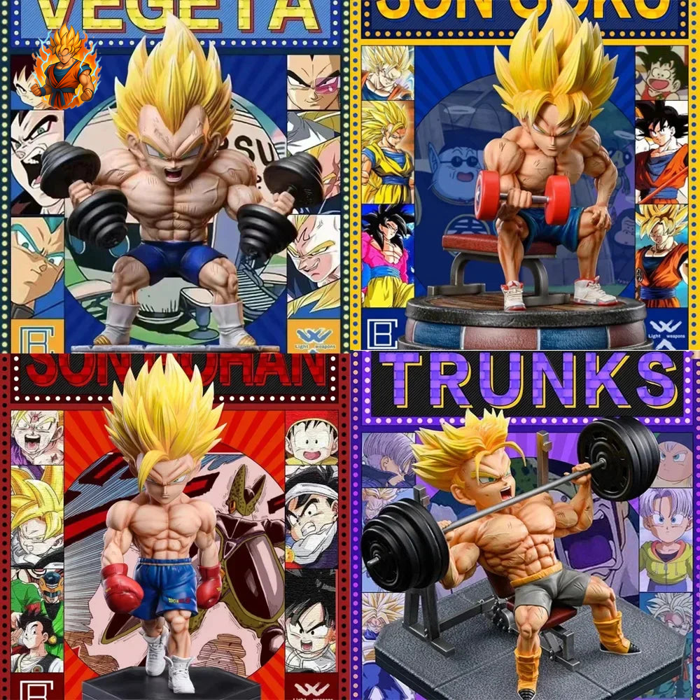 Figurine Entraînement Fitness Goku Gohan Vegeta Trunks