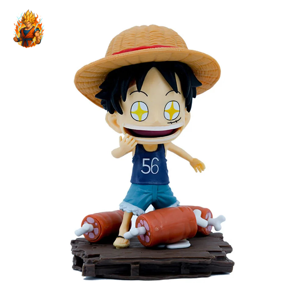 Figurine de Luffy de One Piece en train de manger joyeusement