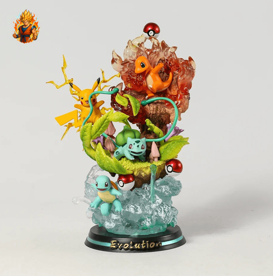 Figurine Pokémon - Pikachu, Salamèche, Bulbizarre et Carapuce