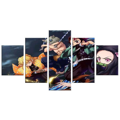 Tanjiro-, Nezuko-, Zenitsu- und Inosuke-Gemälde – Demon Slayer™