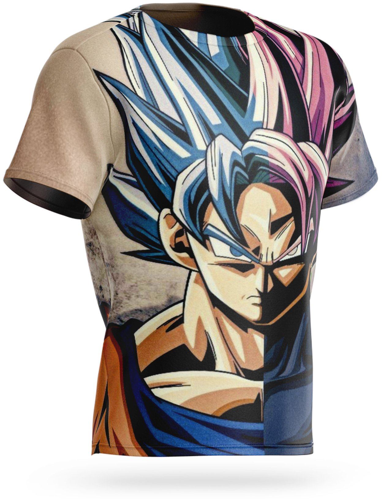 Camiseta Dragon Ball Super Goku Azul vs Goku Rosa