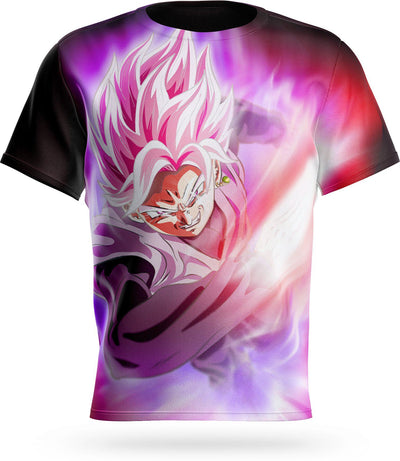 Dragon Ball Super Goku Camiseta Combat Negra Rosa