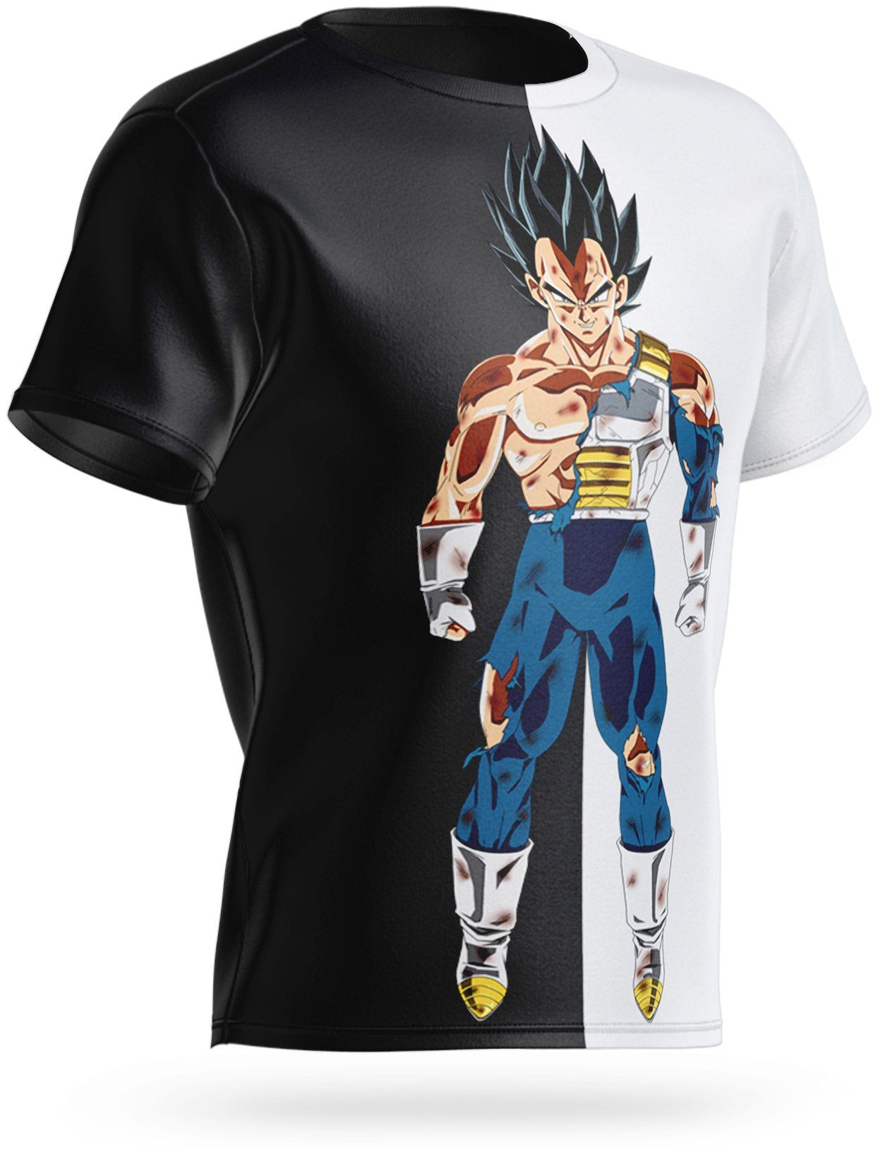 Dragon Ball Vegeta Schwarz-Weiß-T-Shirt