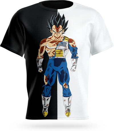 Dragon Ball Vegeta camiseta blanca y negra