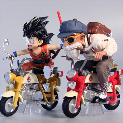 Figurine DBZ goku et Tortue Géniale en Moto